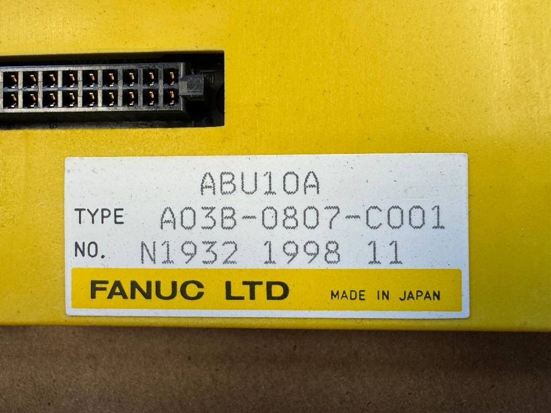 FANUC A03B-0807-C001 I/O BASE MODULE ABU10A