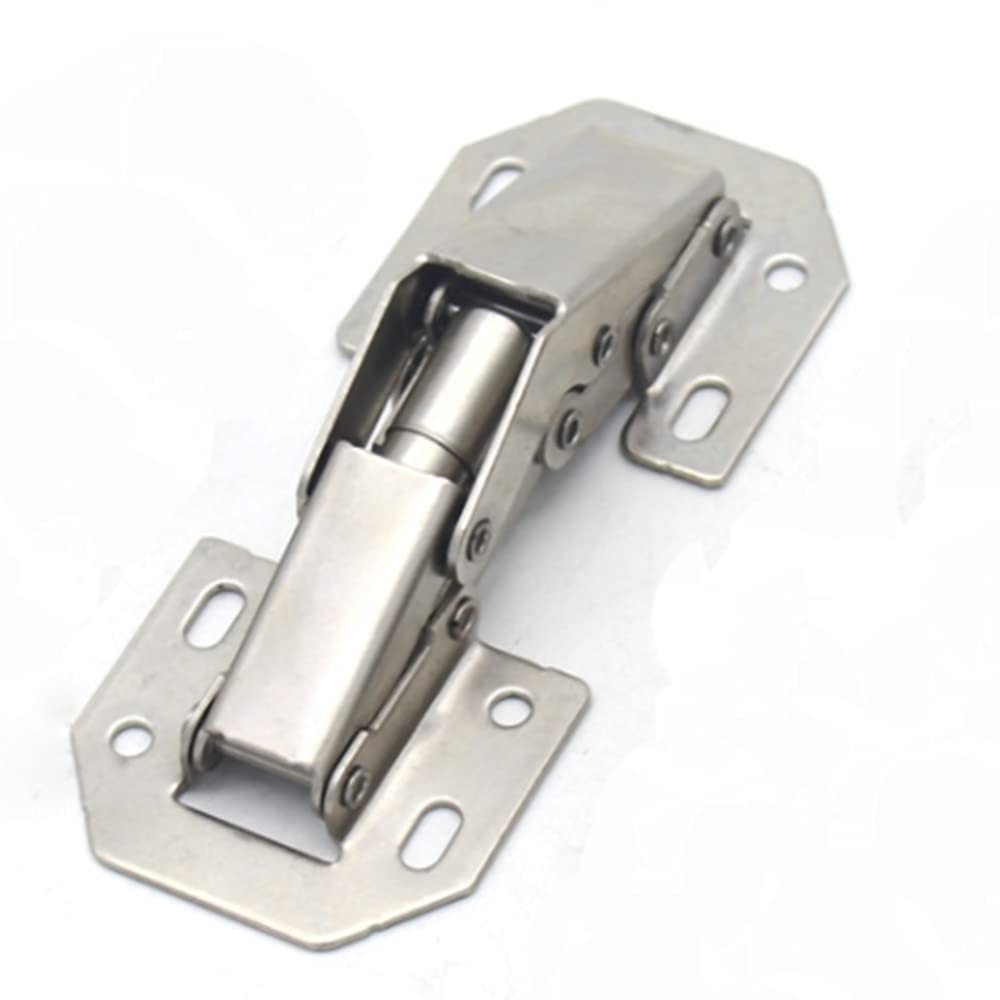 4-Inch Traditional Gray Nickel Plated Steel Cabinet Door Hinges 4 Holes Mount
