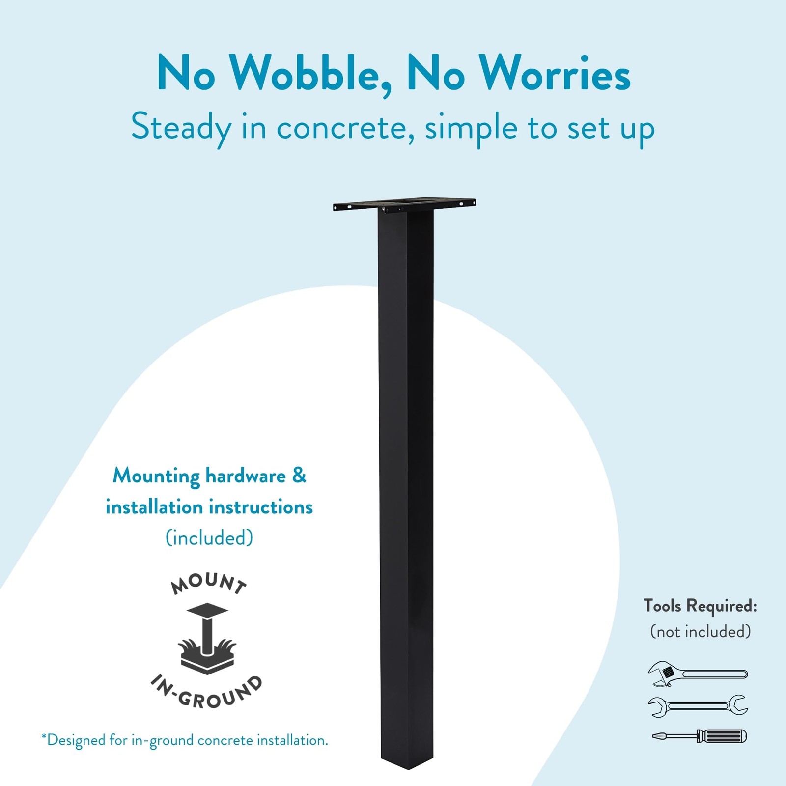 Brighton Aluminum Mailbox Post, Compatibility Code A, B, C, D, BP000BAM, Black