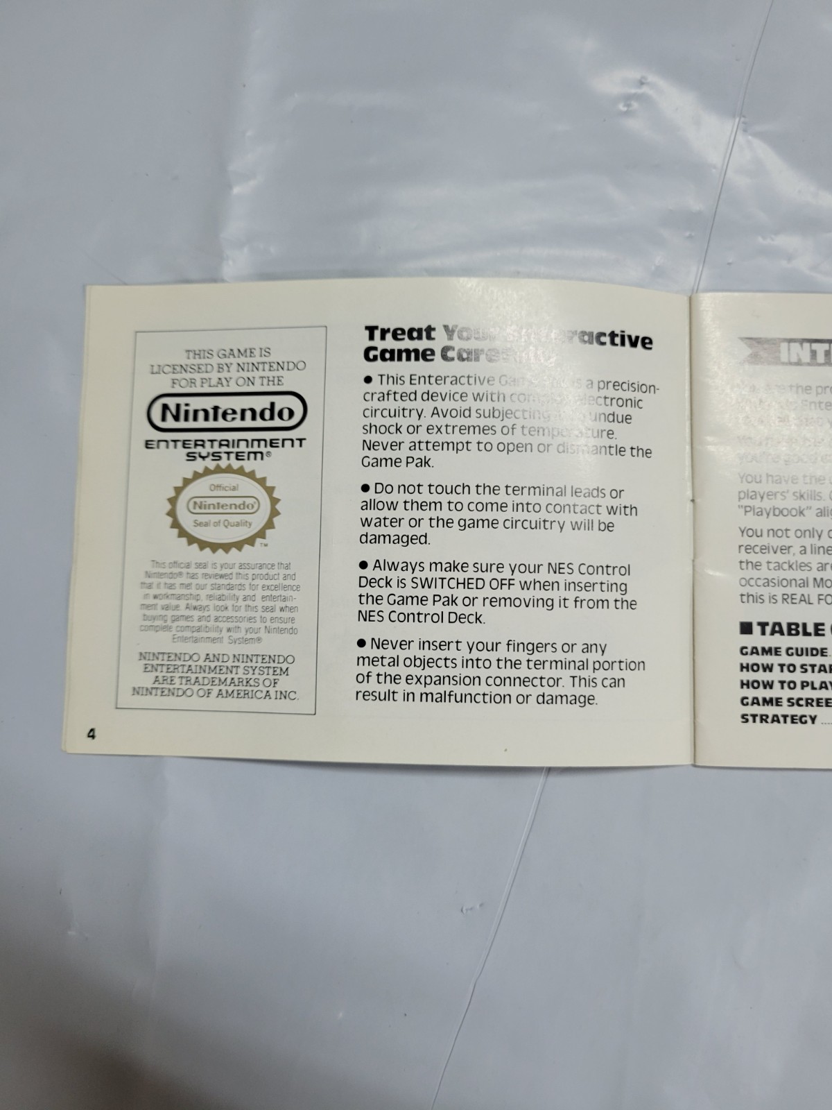 nfl nes manual