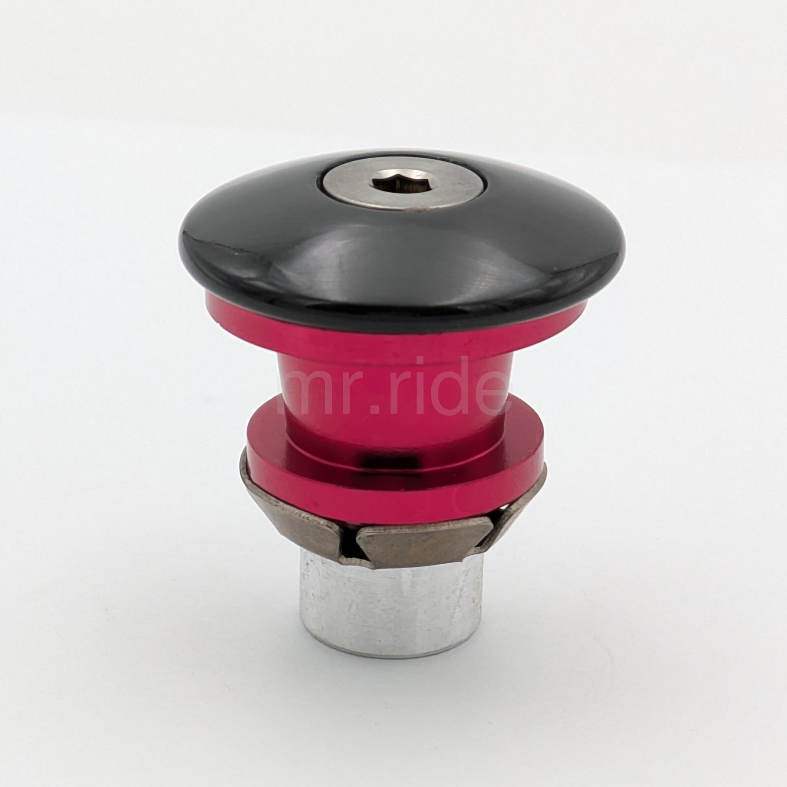 mr-ride Fork Steerer compressor/Expander plug W/ carbon Top Cap 1 1/8" Red