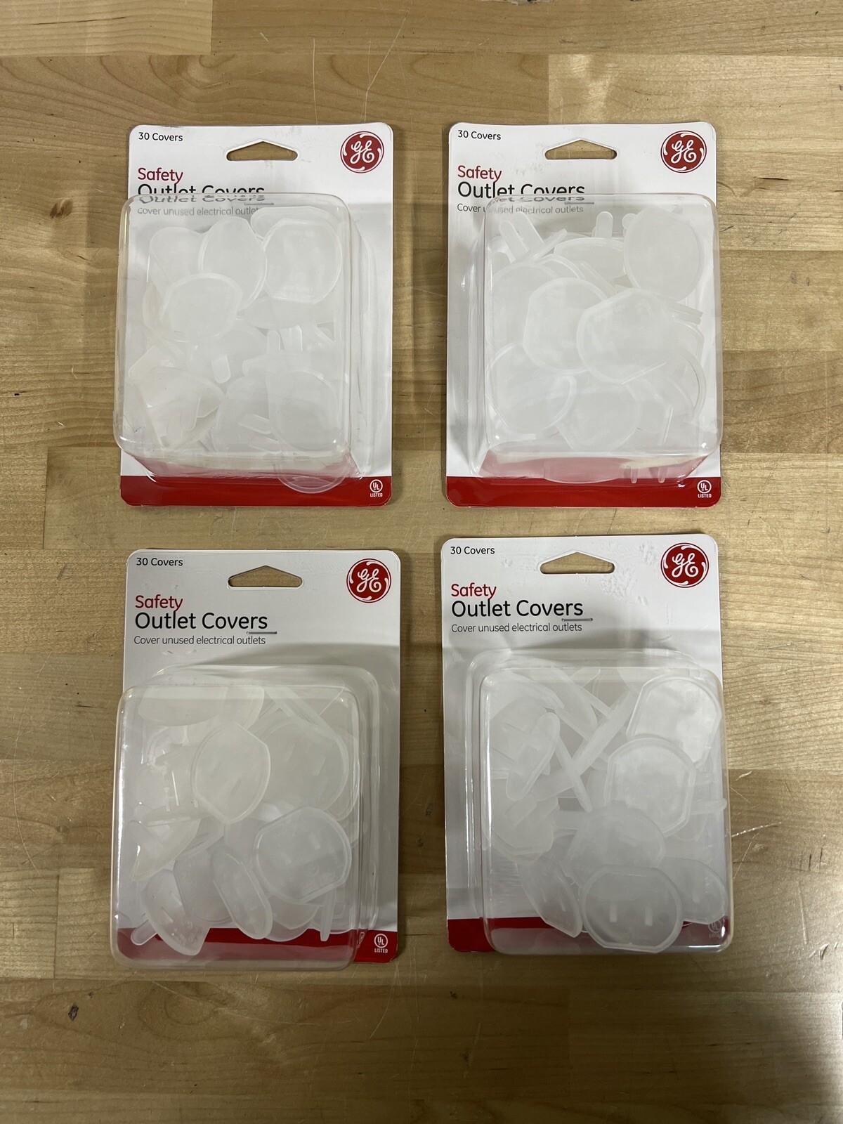 General Electric Safety Outlet Covers 30 Pieces Each 4-PACK (120 Covers Total)