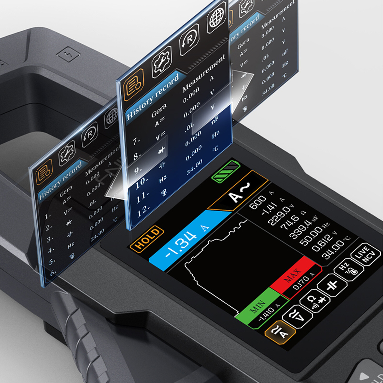 DMC-100 Current Clamp Meter Digital Multimeter 600A Amperimetric Clamp TesterKL