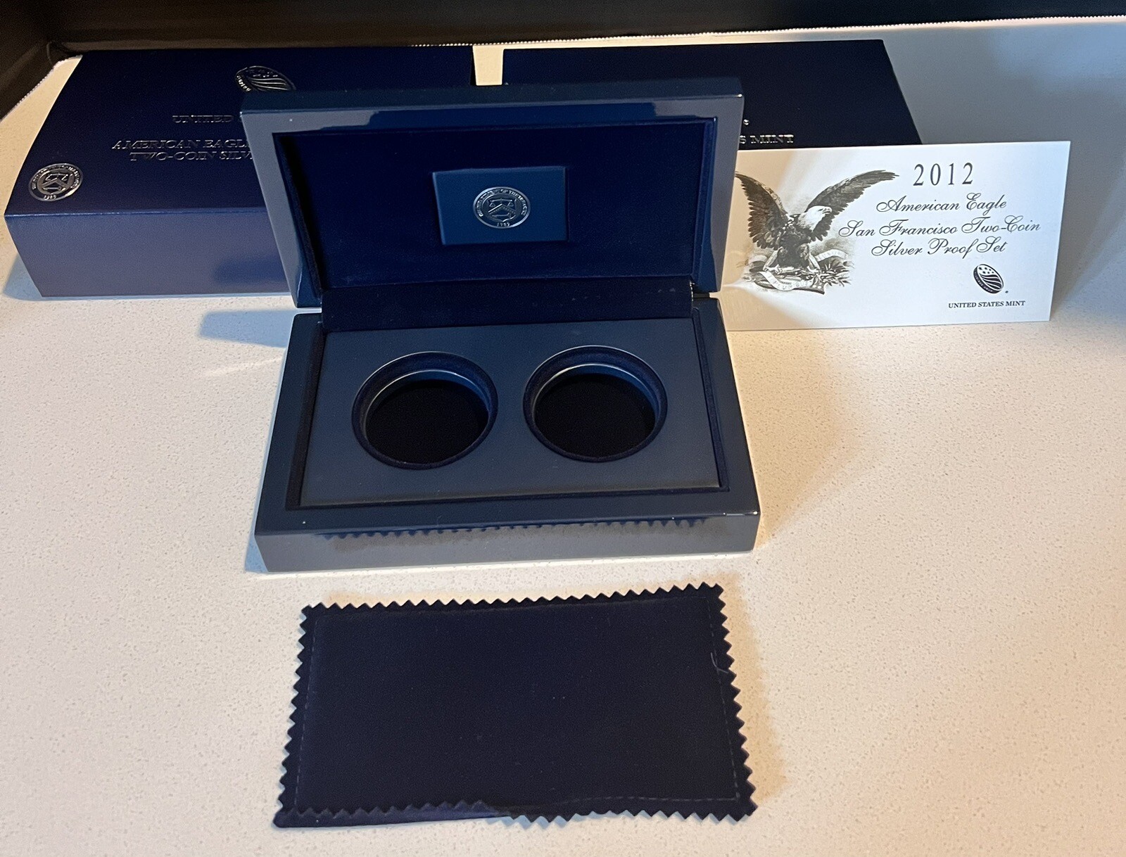 American Eagle San Francisco Two Coin Silver 2012 Proof Box Set COA - NO COIN