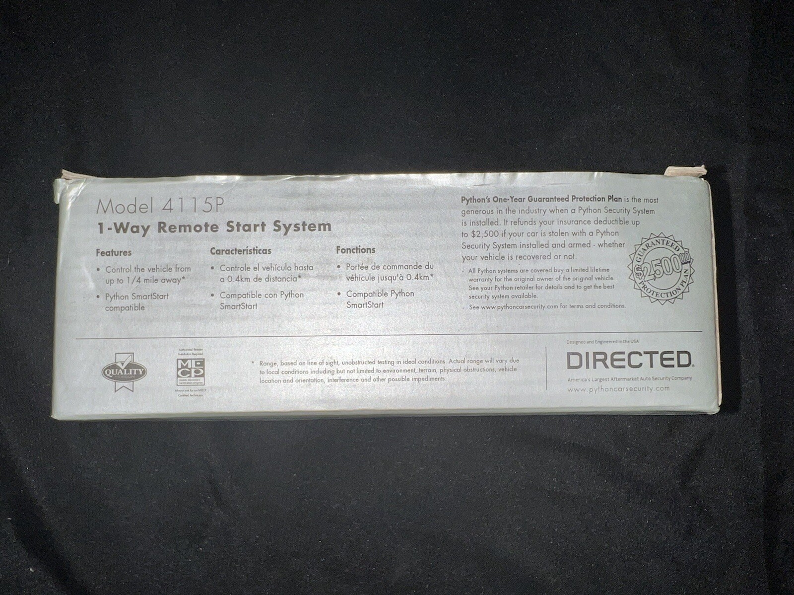 Python 1-Way Remote Start System by Directed 4115-P