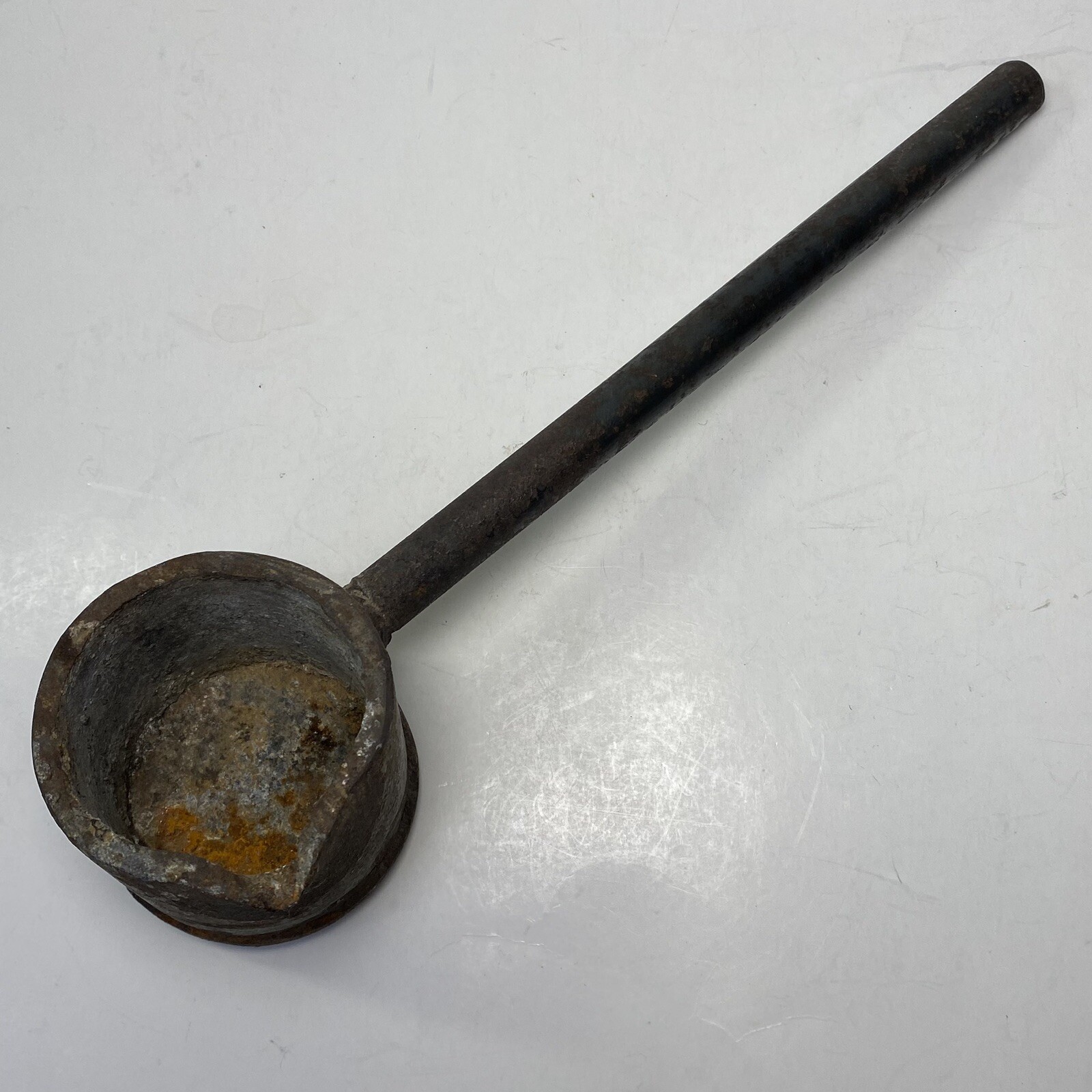 Vintage Lead Pouring Ladle Spoon Large Primitive Weight Mold Blacksmith 12” Long