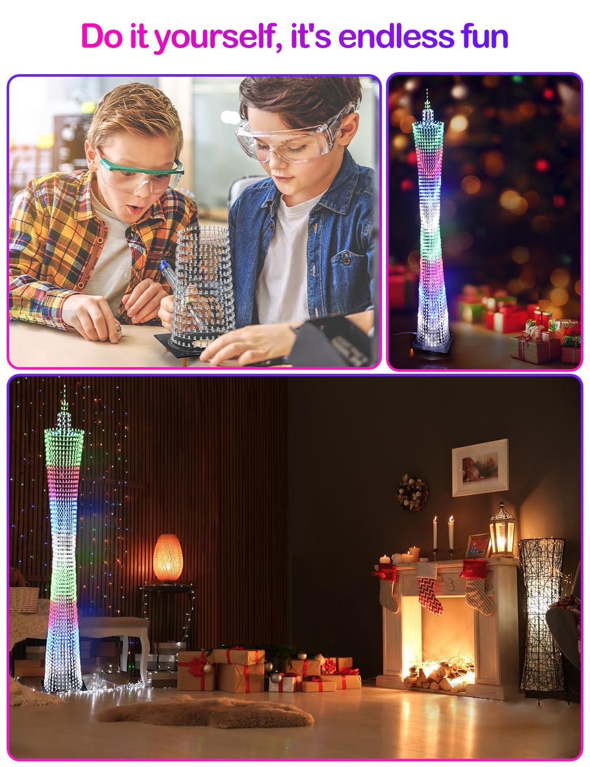 Icubesmart Led Canton Tower Model Diy Electronic Kit Led Cube Model Handmade