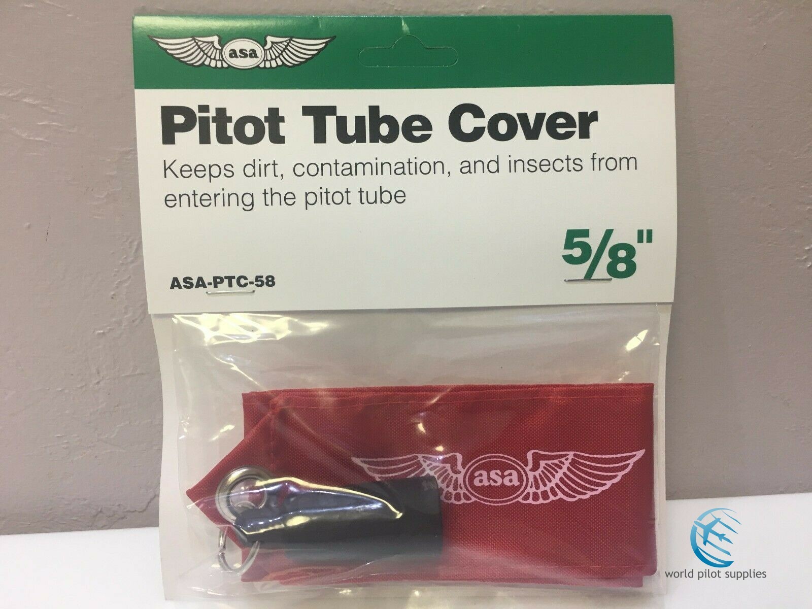 ASA PITOT TUBE COVER 5/8" fits Cirrus Twin Cessna Beech etc. p/n ASA-PTC-58