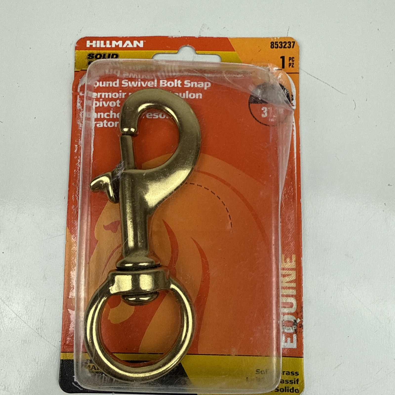 Equine Hillman Brass Round Swivel Bolt Snap 1 1/4” Item #853237 NIP