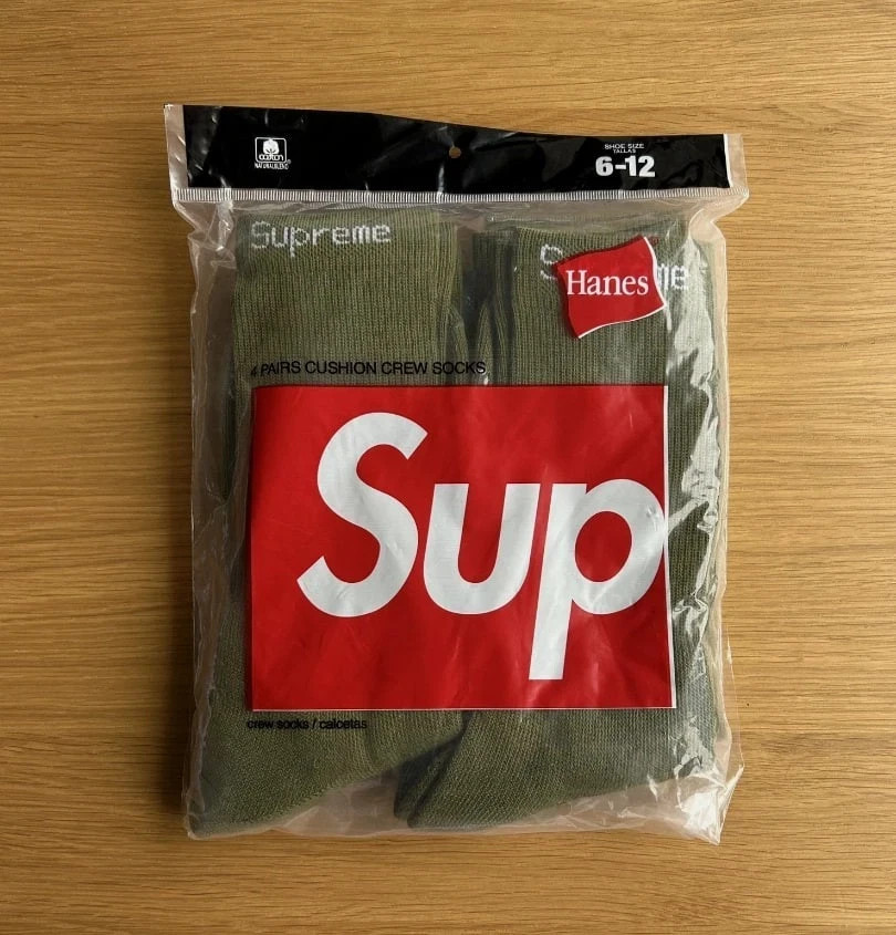 Green Crew Socks 4 Pack Size 6-12 Cotton Streetwear Supreme Hanes Comfort New