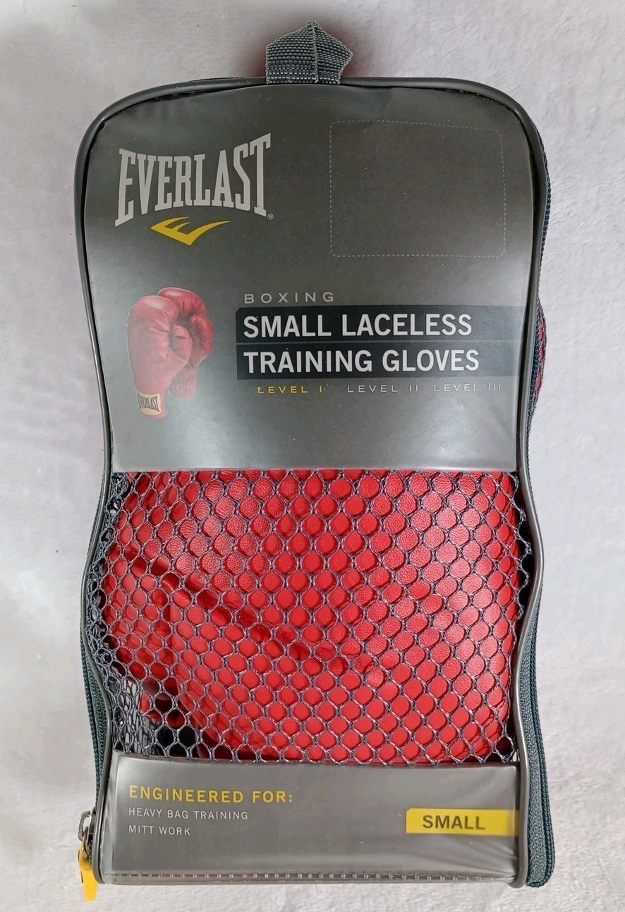 Everlast Small Laceless Training Gloves – Red – New in Case – Model 3003