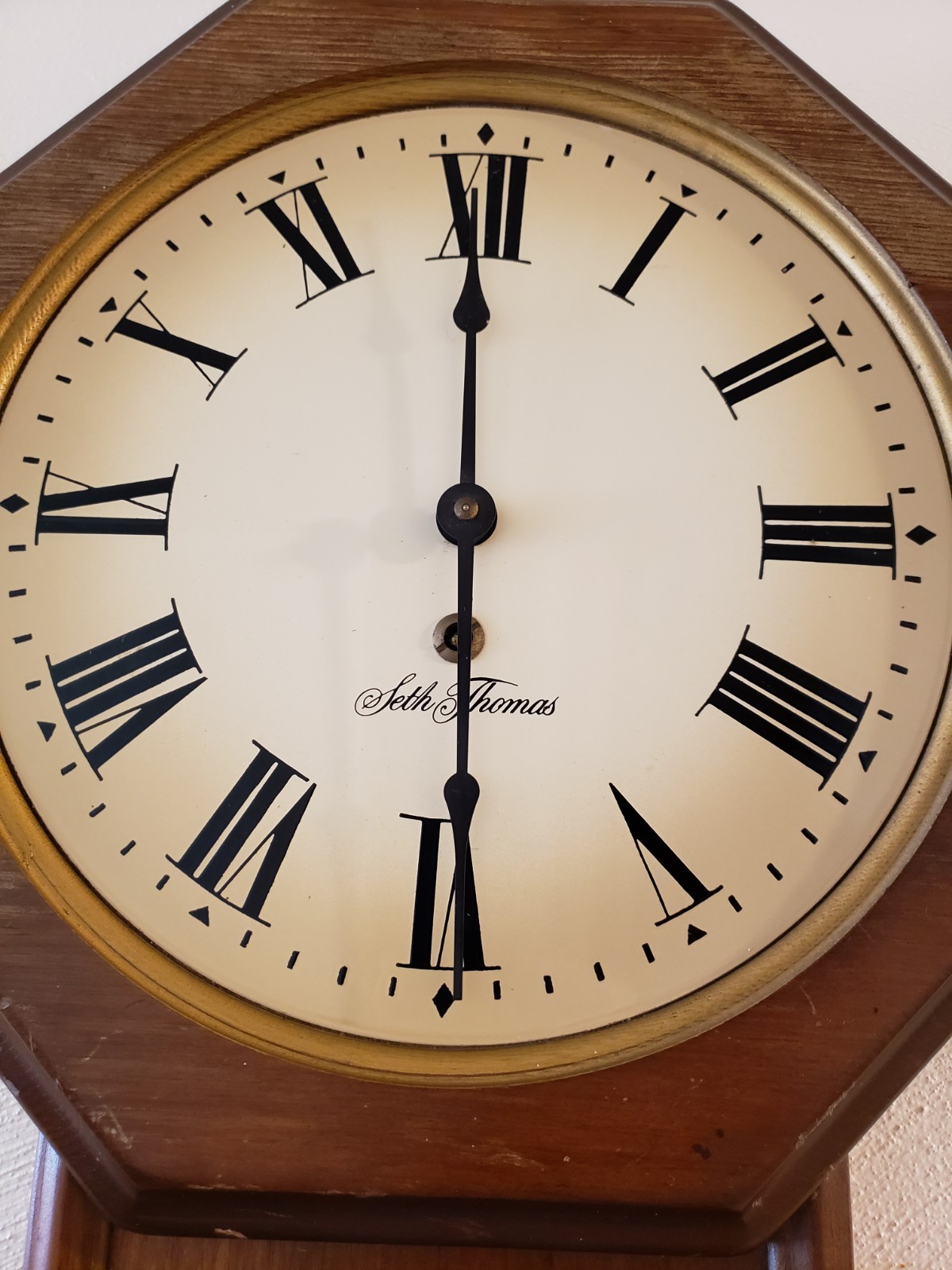 Seth Thomas Golden Rule Pendulum Wall Clock E477-005 Untested