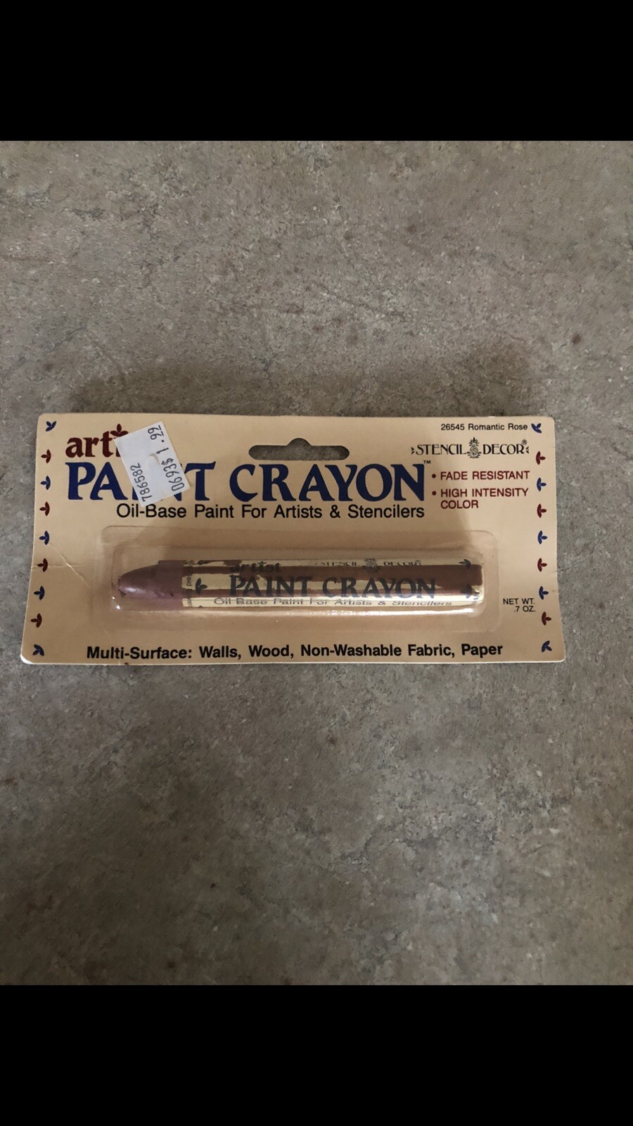 Artist Paint Crayon 26545 Romantic Rose 1990 NEW NIP Sealed