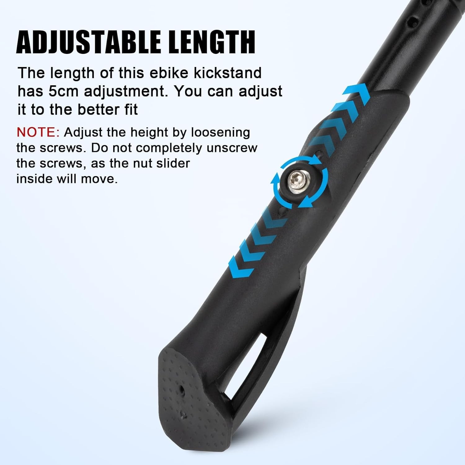 E Bike Kickstand for Adult Bikes, PSLER Adjustable Ebike Kickstand Heavy Duty An