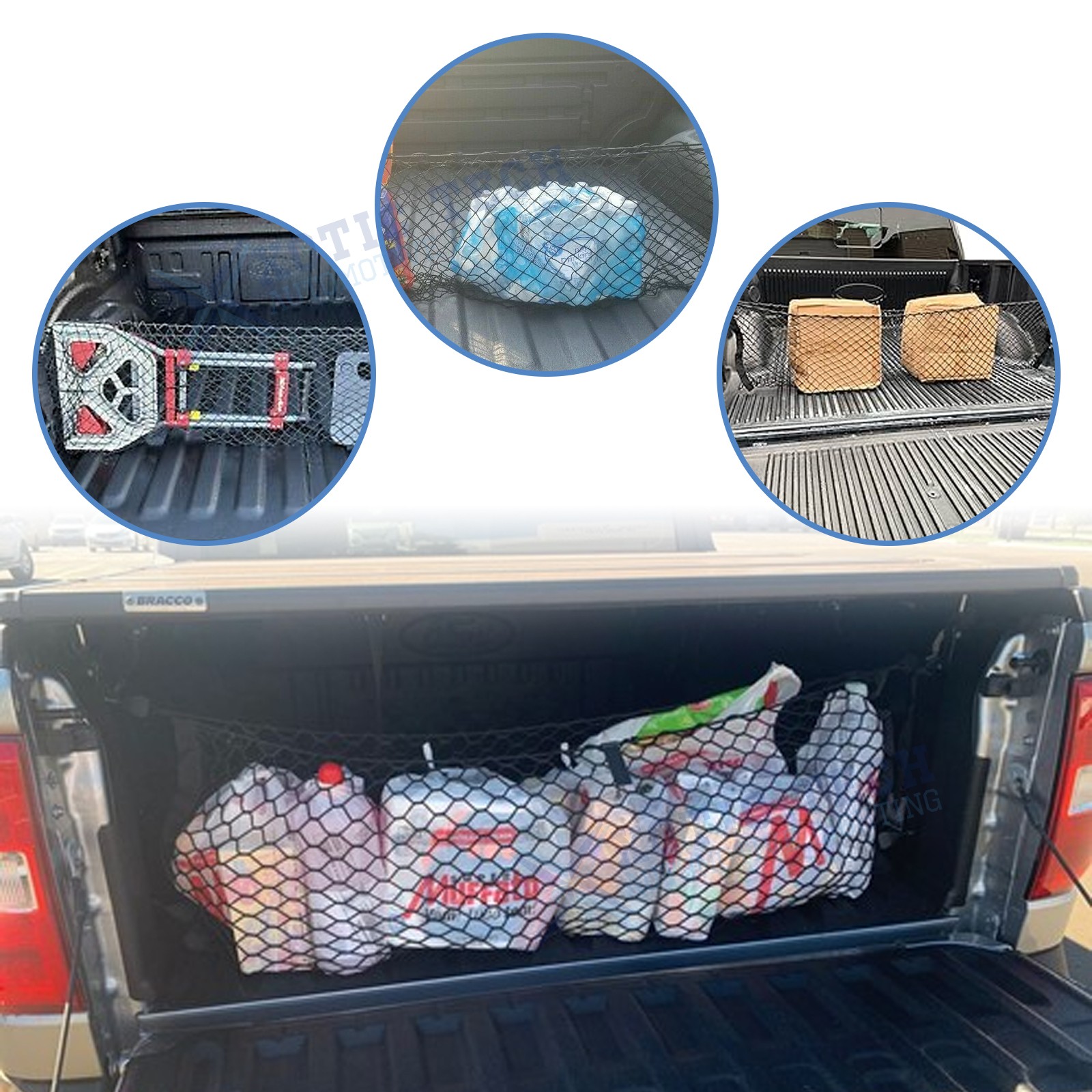 Rear Trunk Bed Envelope Style Organizer Cargo Net for Ford Maverick 2022-2025