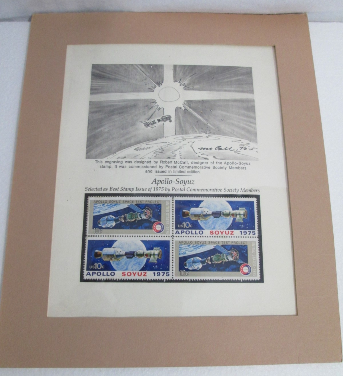 1975 Apollo Soyuz Postal Stamp Commemorative