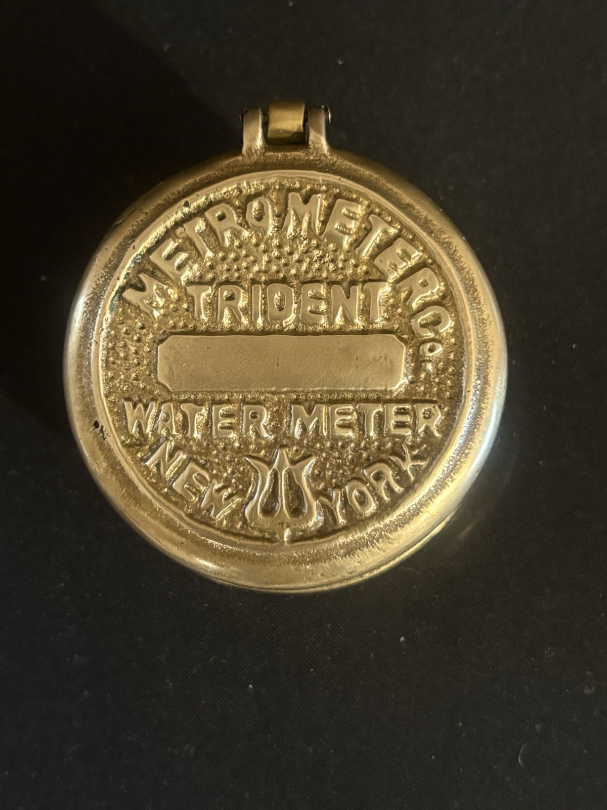 Metrometer Co. Trident Water Meter Lidded Brass Trinket Box