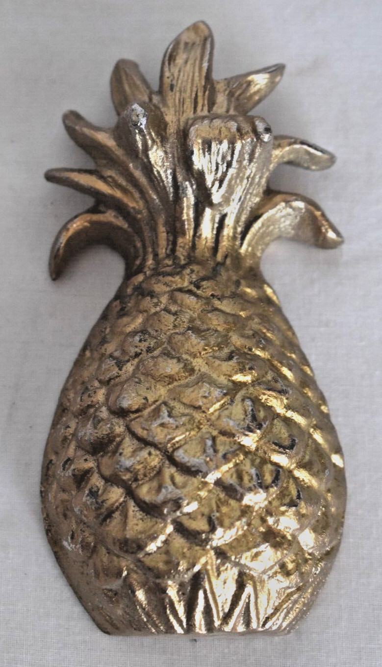 Vintage Gold Colored Pineapple Metal Bottle Opener 4 1/2" x 2"