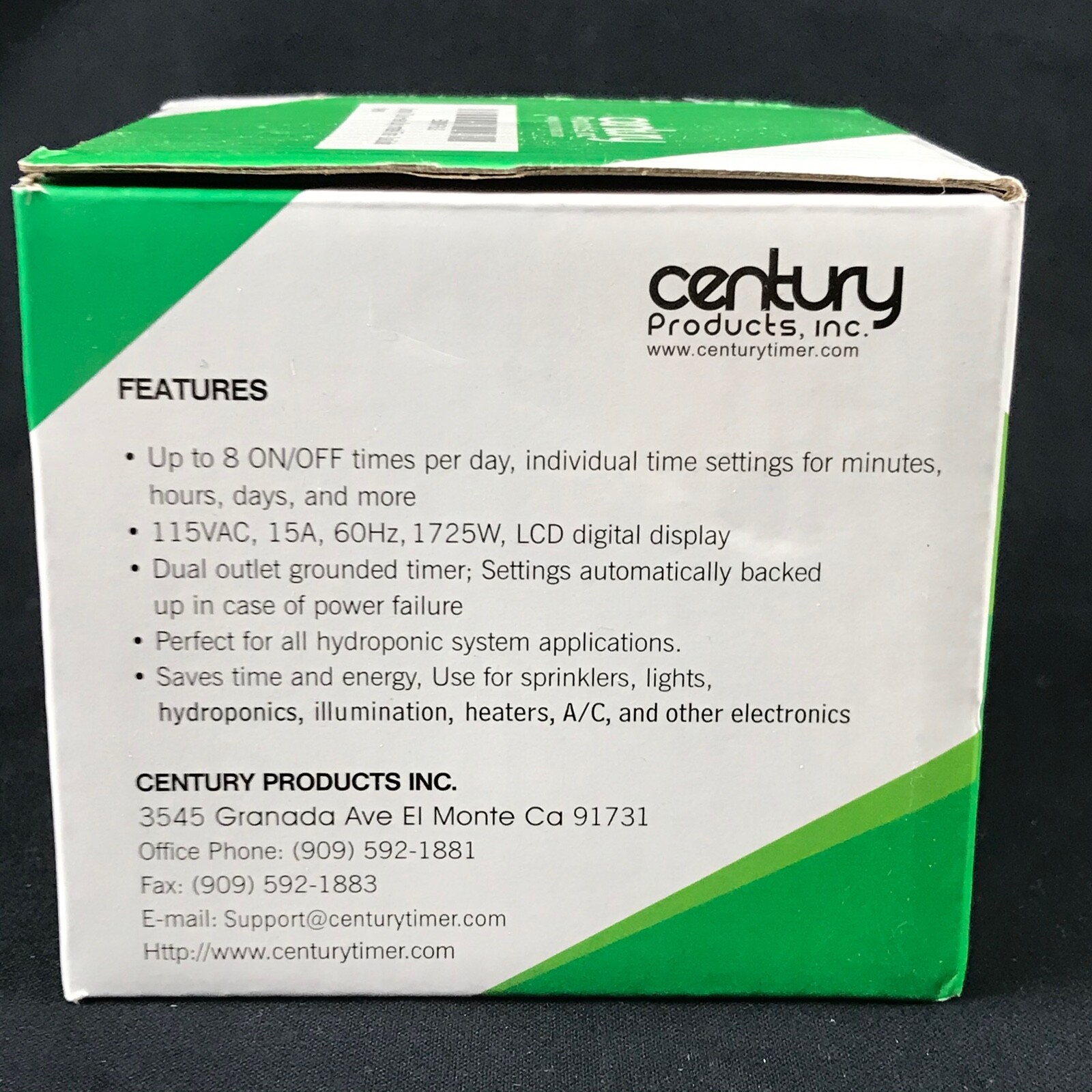 Century 7 Day Heavy Duty Dual Outlet Programmable Digital Timer NIB