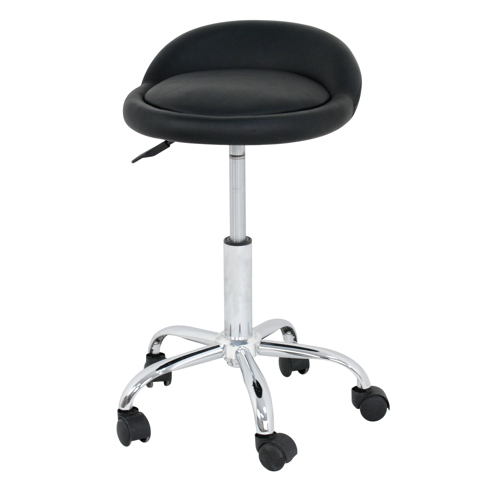 Hydraulic Adjustable Set of 4 Rolling Massage Salon Spa Stools Open Back Chairs