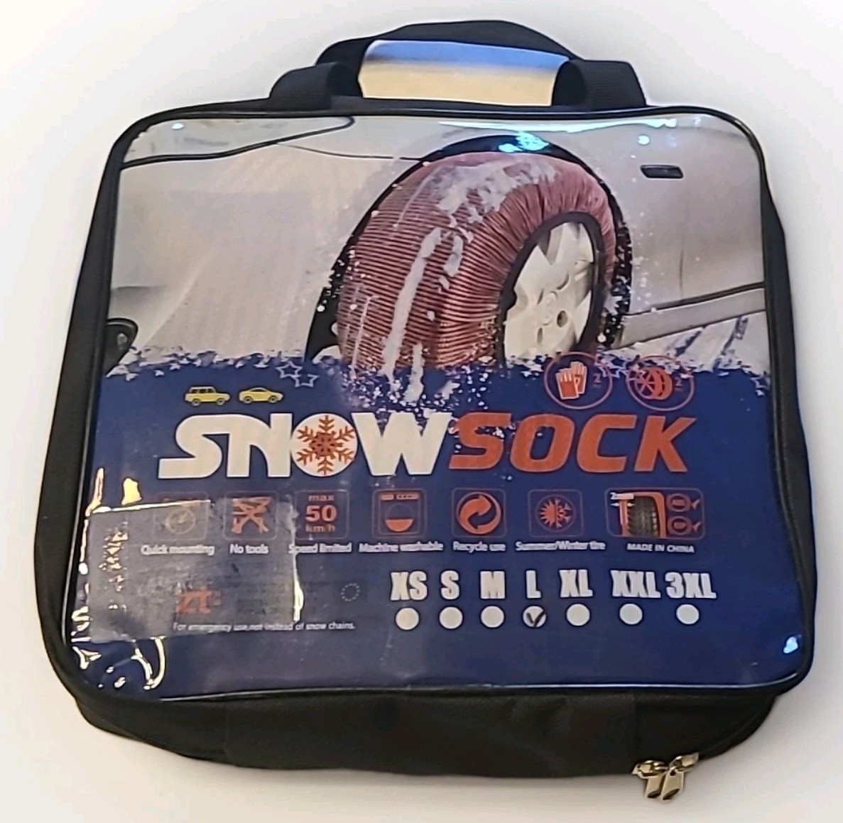 KANIYA Snow Socks for Tires EN 16662-1 Approved Traction Socks Pair L