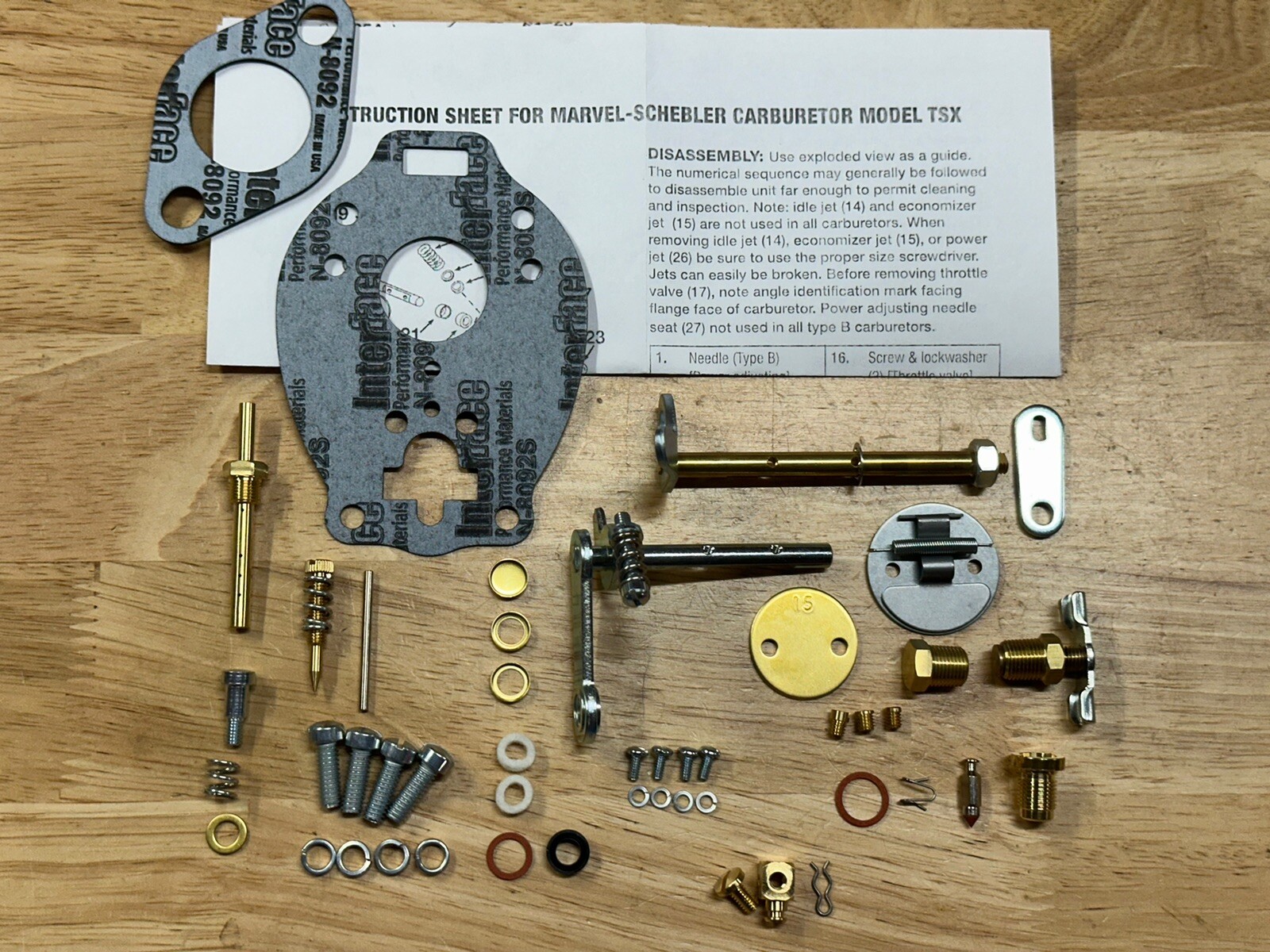 Allis Chalmers B C RC Marvel Schebler Comprehensive Carburetor kit TSX154, 305