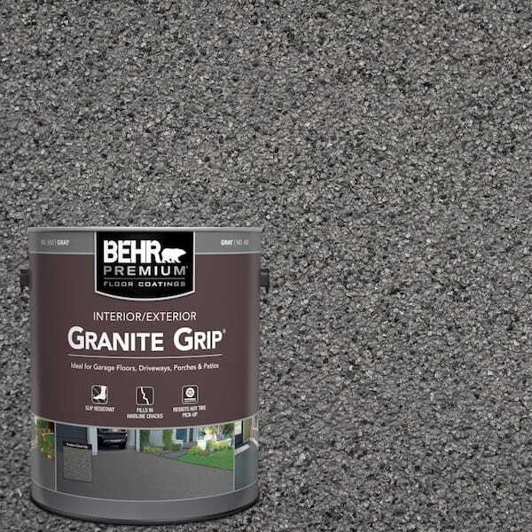 1 Gal. Gray Granite Grip Decorative Flat Interior/Exterior Concrete Floor Coa...
