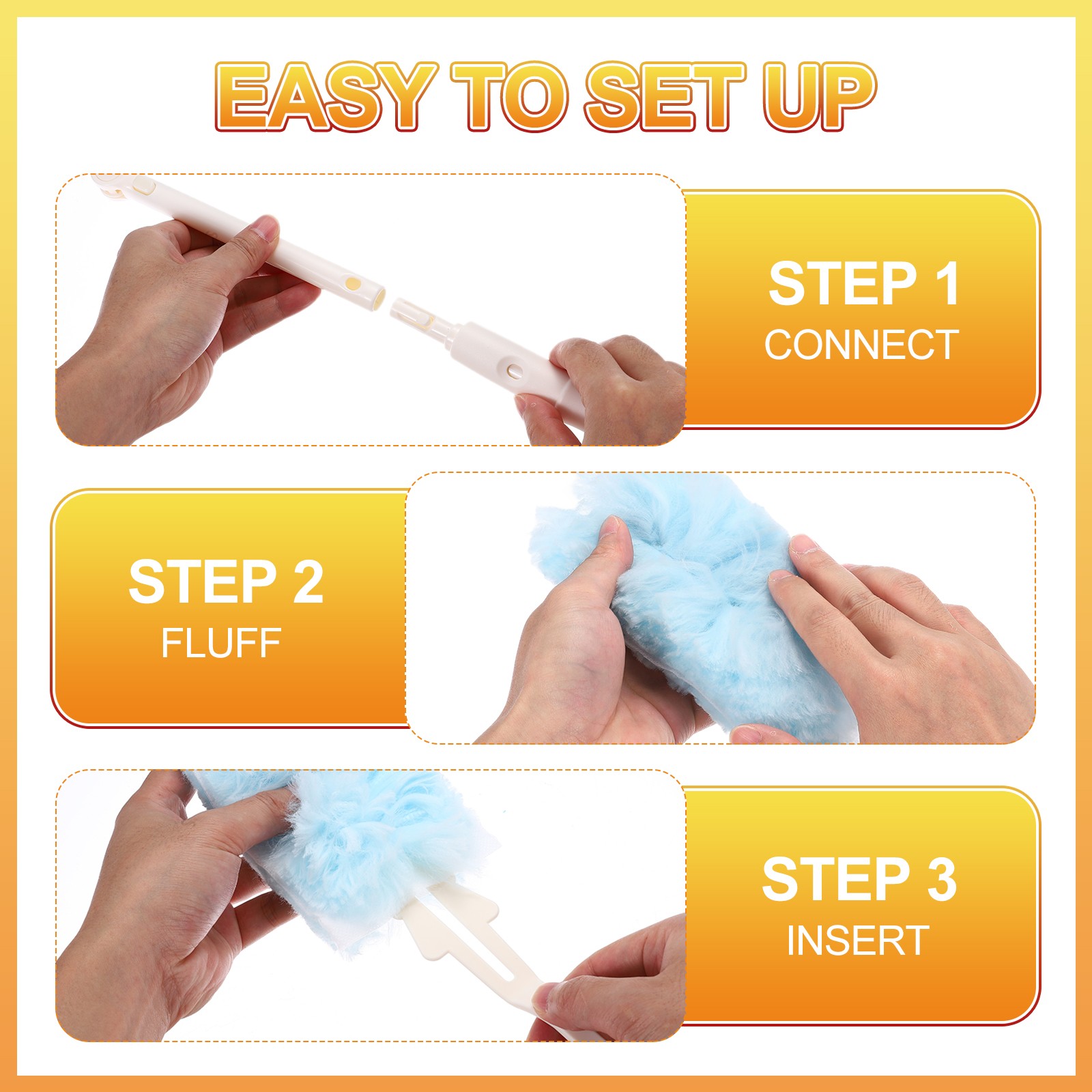 1 Count Blue Flexible Handle Refill, with 10 Yellow Dusters