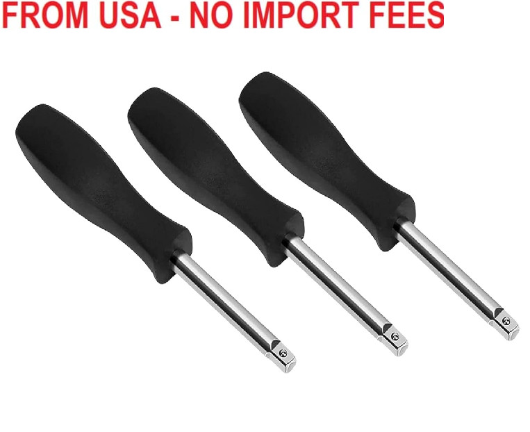 Aswewamt 3 PACK Black 1/4 Inches Drive Spinner Handle Socket Driver Handle for R