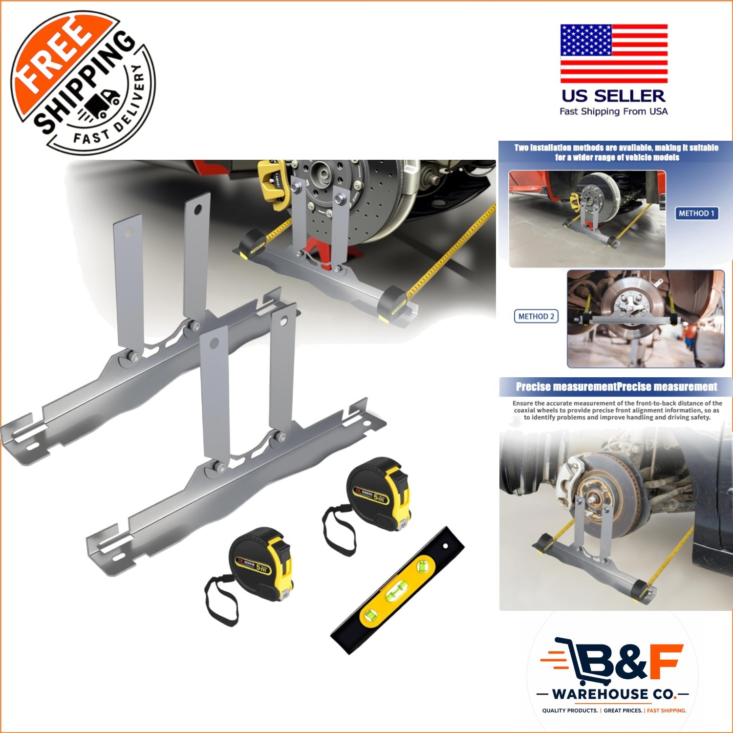 Versatile Wheel Alignment Tool with Measuring Tapes - Perfect for ATVs & Trucks