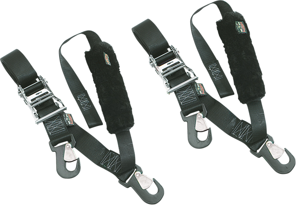POWERTYE MFG. 32582-S Big Daddy Tie-Downs 2 Inch Black with Snap Hooks