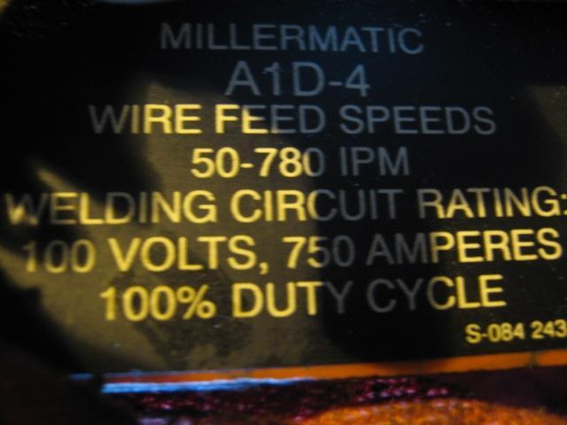 MillerMatic A1D-4 wire feeder