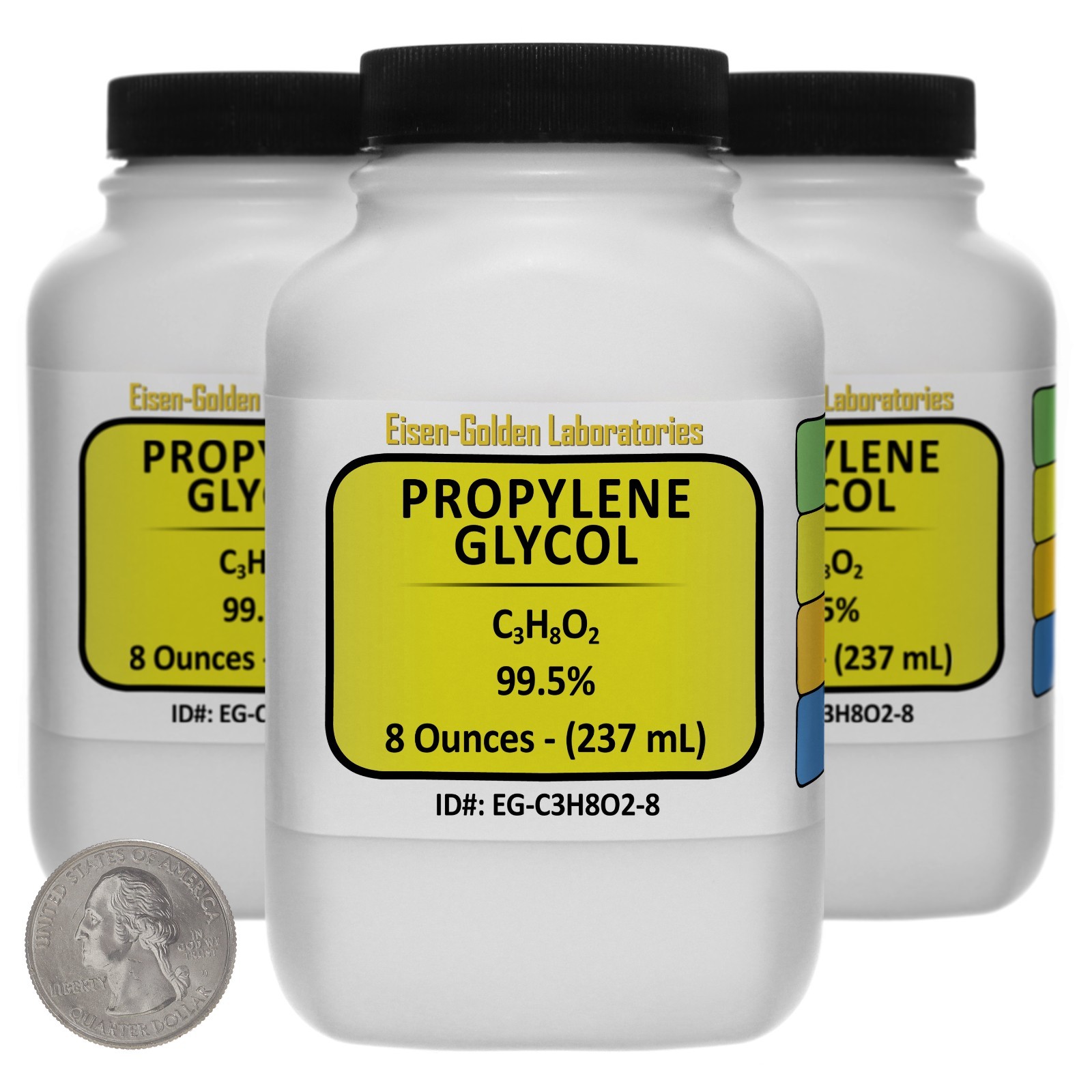 Propylene Glycol [C3H8O2] 99.5% USP Food Grade 24 Oz in Three Bottles USA