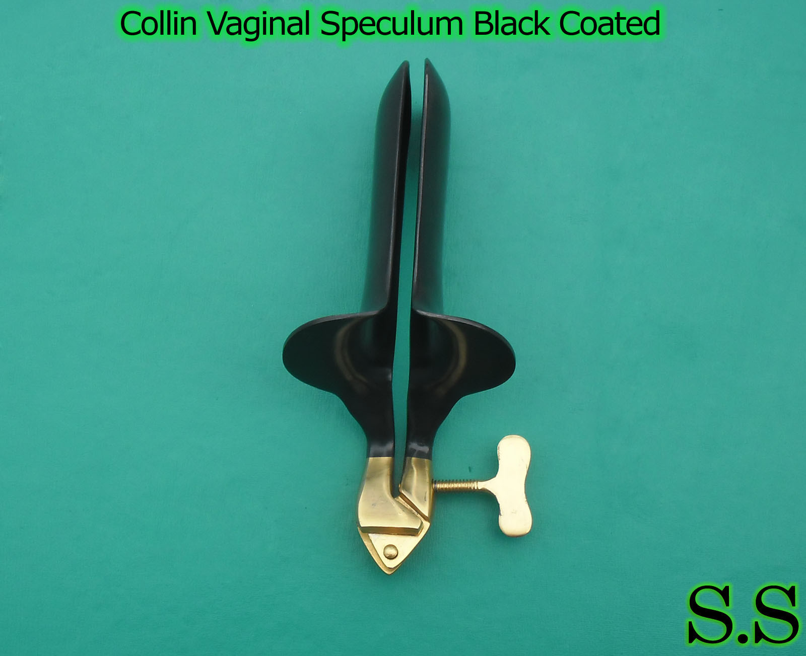 1-Collin Vaginal Speculum Large Black Coated Gynecology instruments