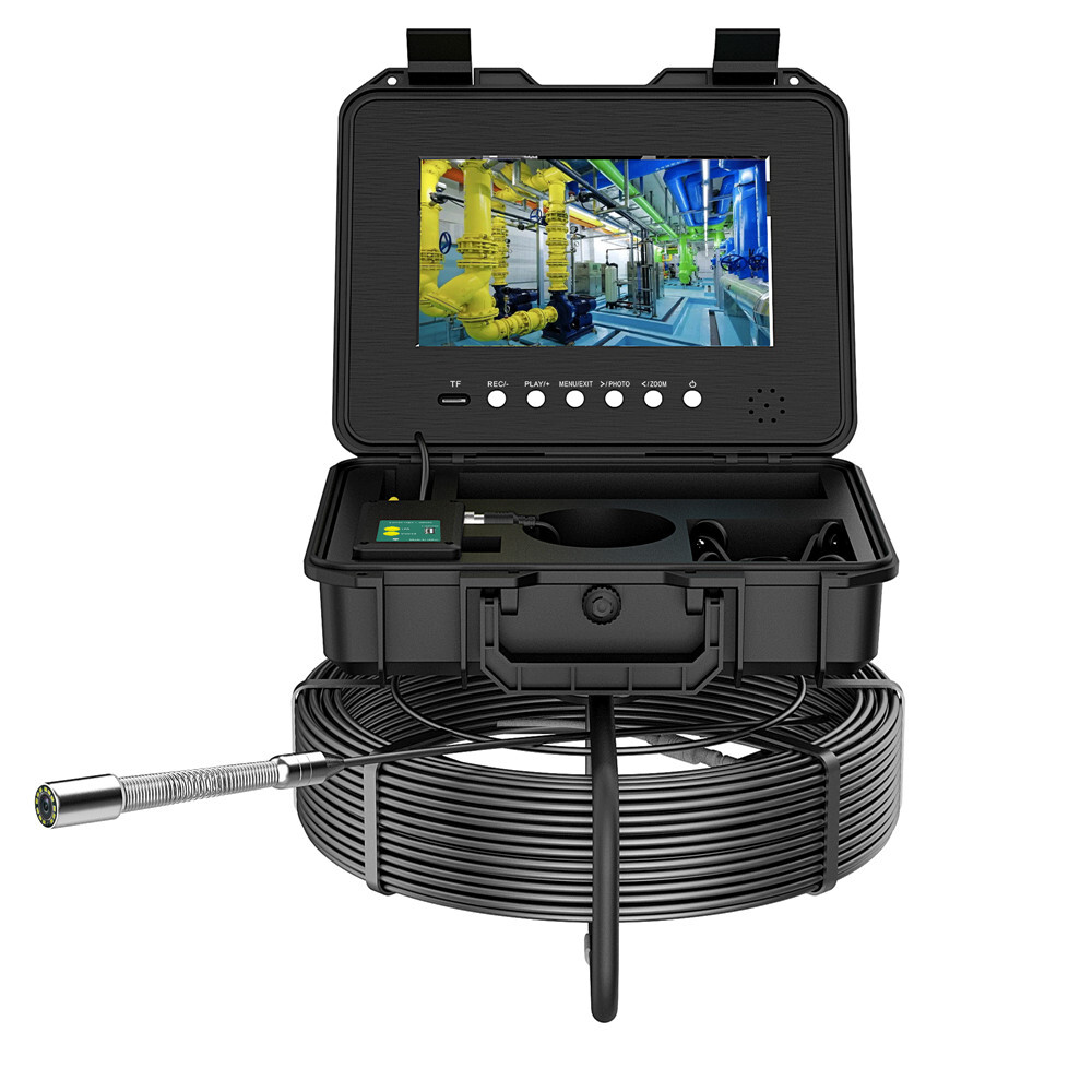 10.1" 70M Pipe Inspection Camera with 512HZ Locator Self-leveling Meter Counter