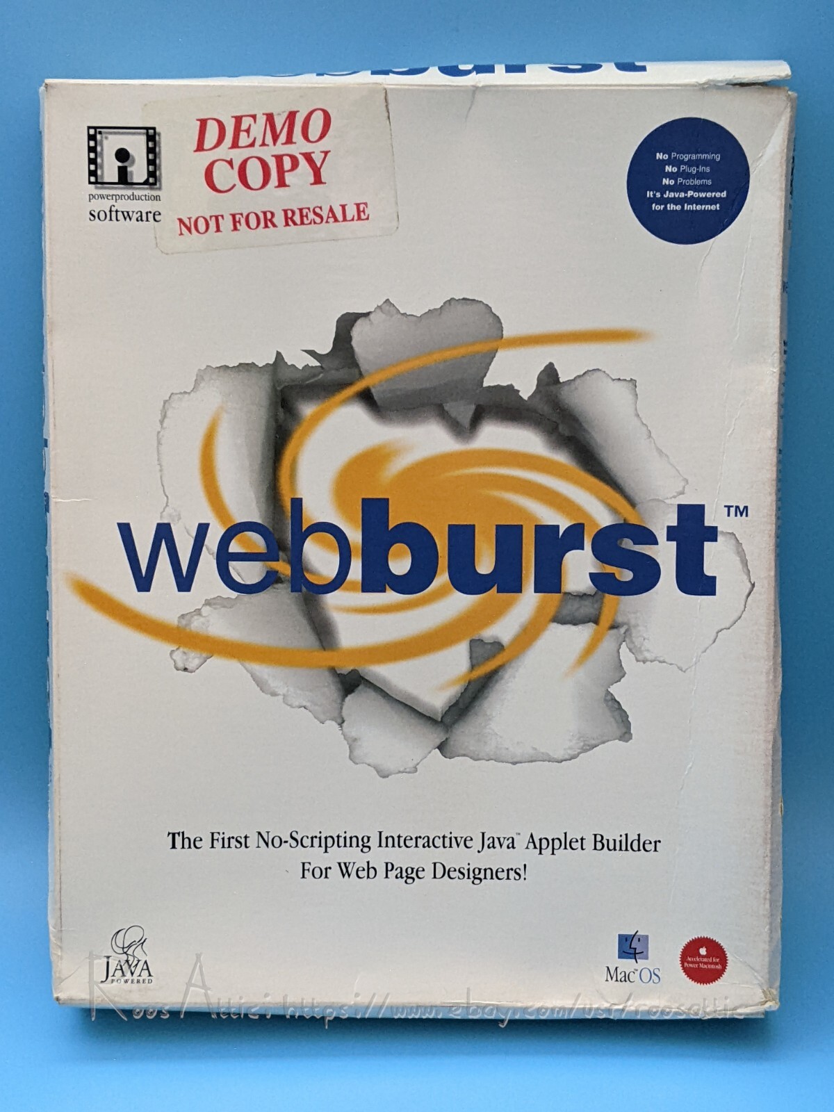 WebBurst Java Applet Building Apple Macintosh OS DEMO 1996 Vintage Software USED