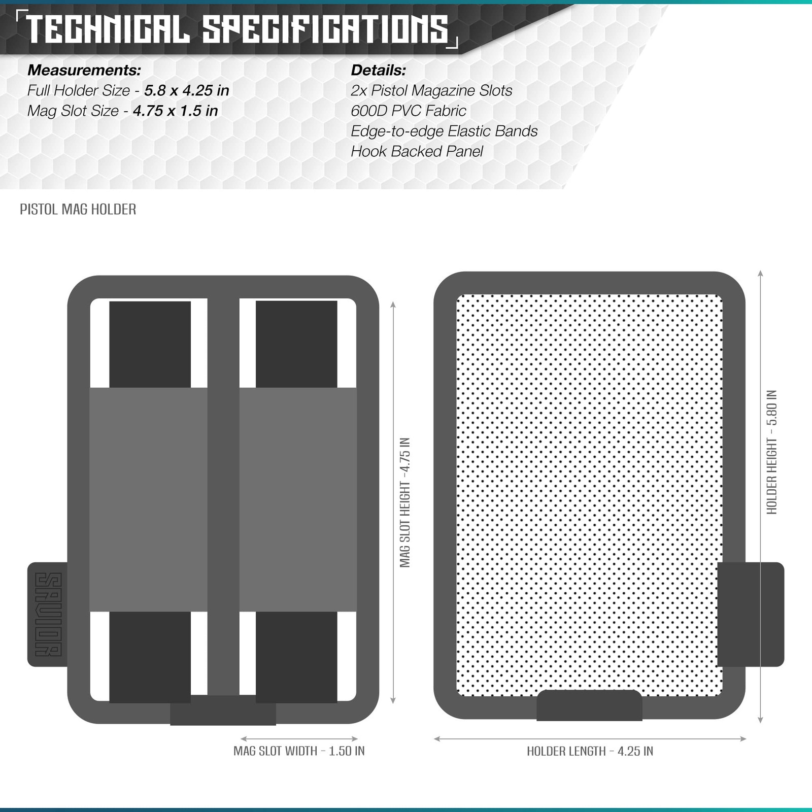 Savior Equipment Tactical Pistol Mag Pouch 9mm .40 45 ACP Single/Double Stack