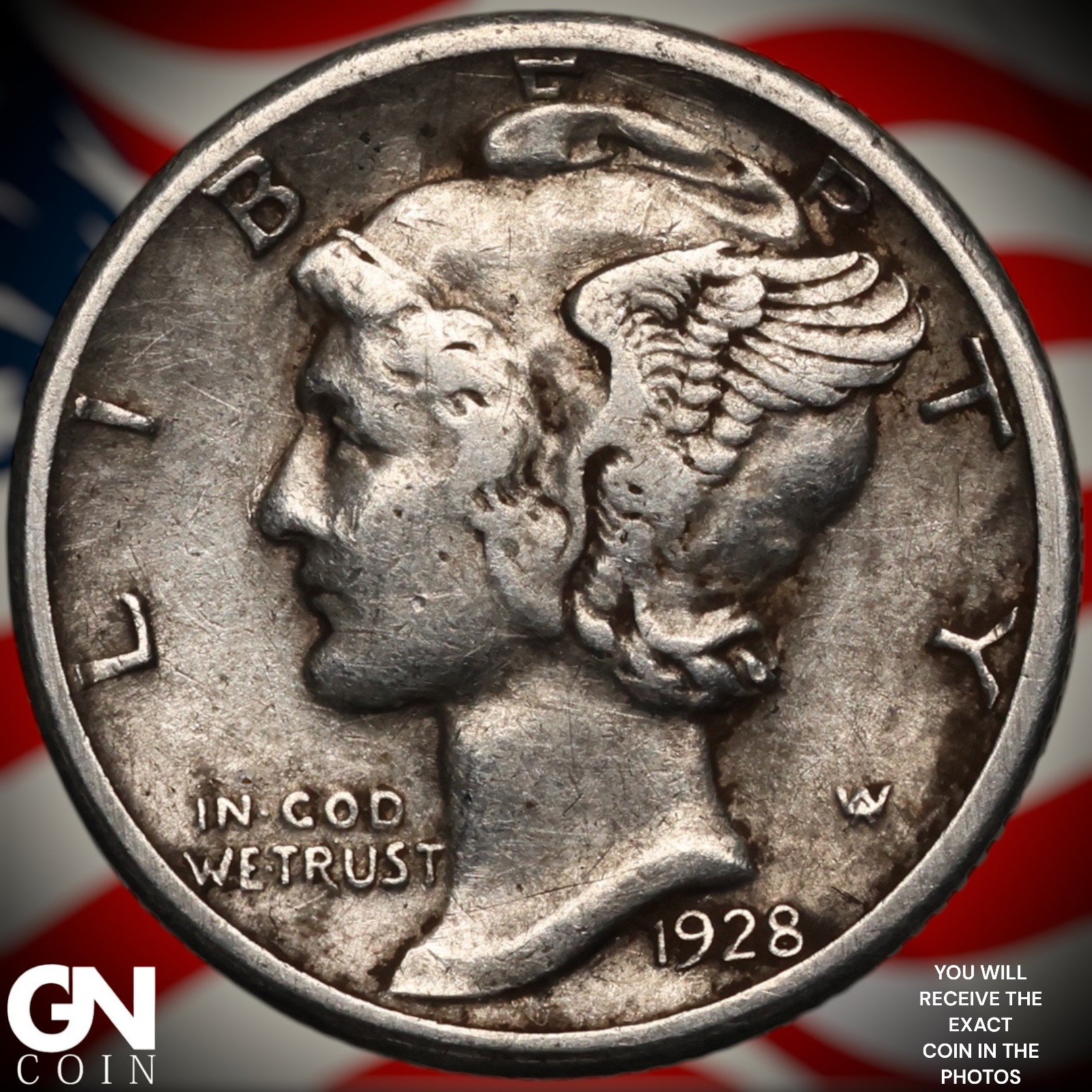 1928 S Mercury Dime A2245