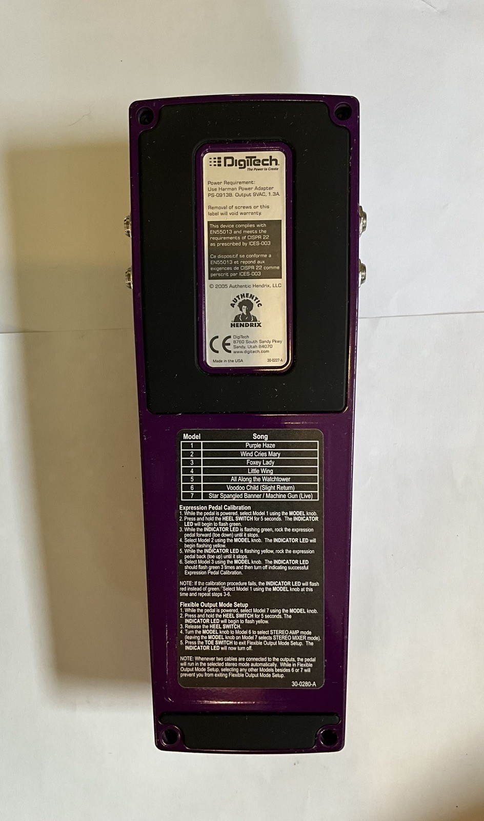 Digitech Jimi Hendrix Experience Multi Effects Pedal