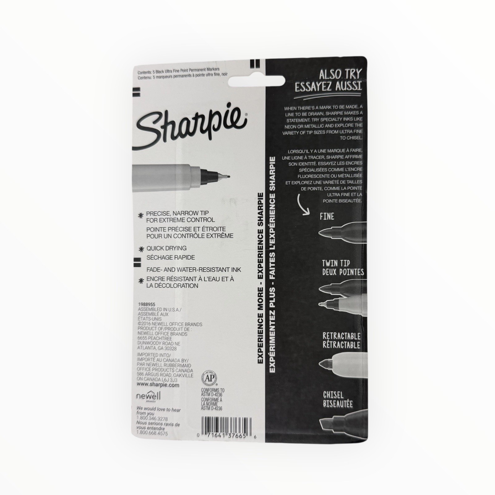 5 Markers Sharpie Ultra Fine Tip Permanent Marker Needle Tip Black Sharpies