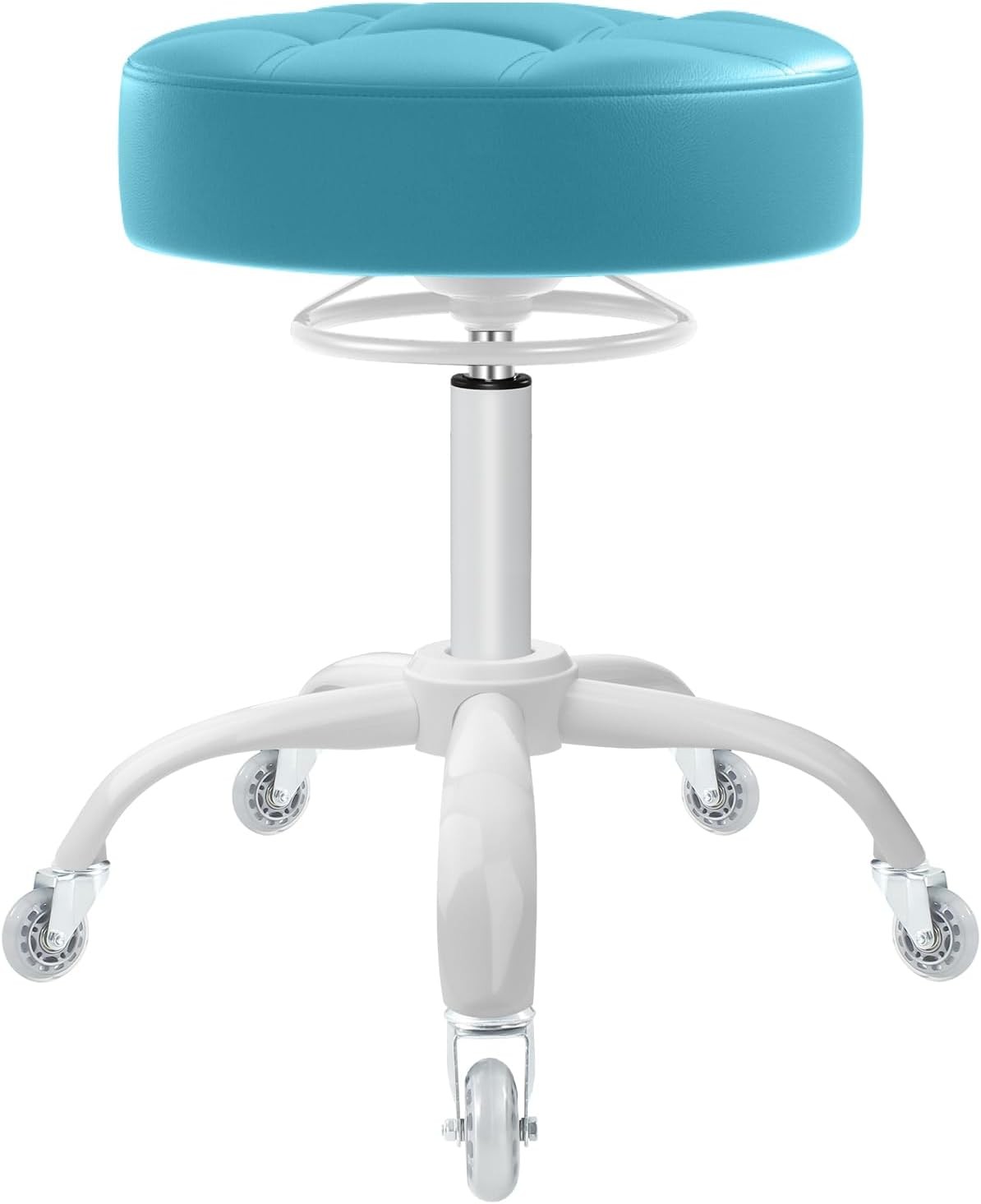 Rolling Stool Heavy Duty 400lb Super Soft Seat Cushion,360° Swive,Height