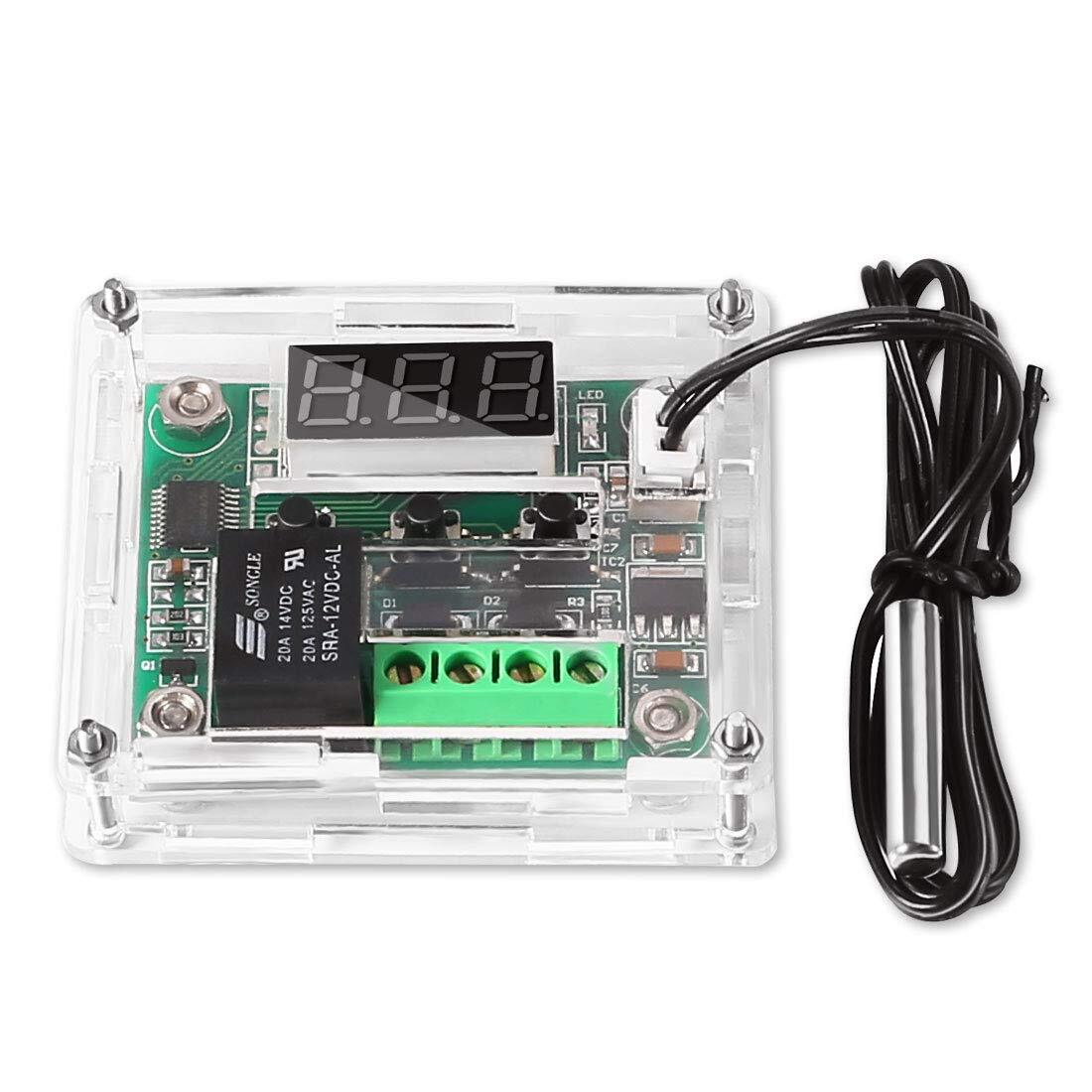 2PC W1209 DC12V Digital Thermostat Temperature Control Switch Sensor With Case