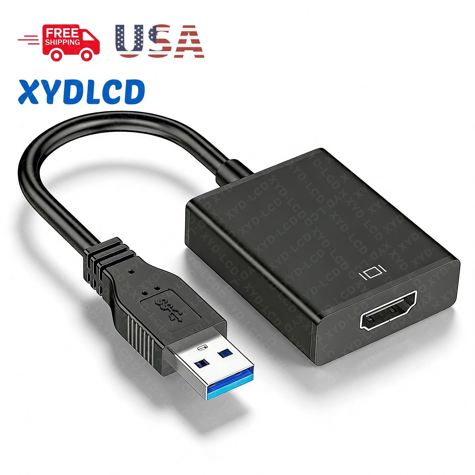 USB to HDMI Adapter for Monitor Windows 11/10 / 8, HDMI USB Converter for Laptop