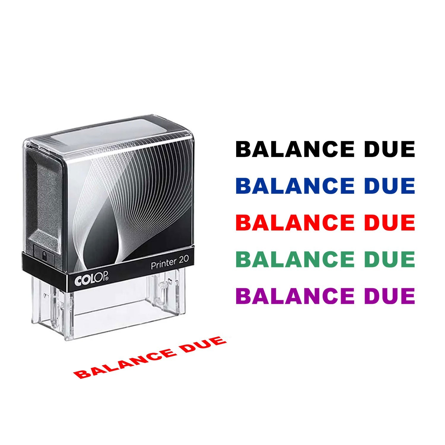 BALANCE DUE Self-Inking Stamp – 9/16" x 1-1/2" Impression, Office Stock Stamp