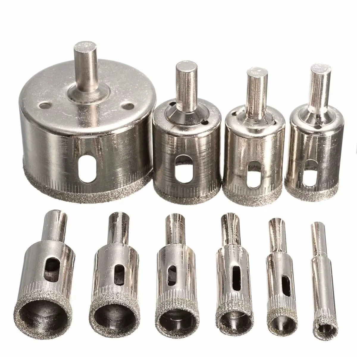 10pcs Diamond Hole Saw Drill Bit Set Maker Cutter Glass Ceramic Tile Porcelain