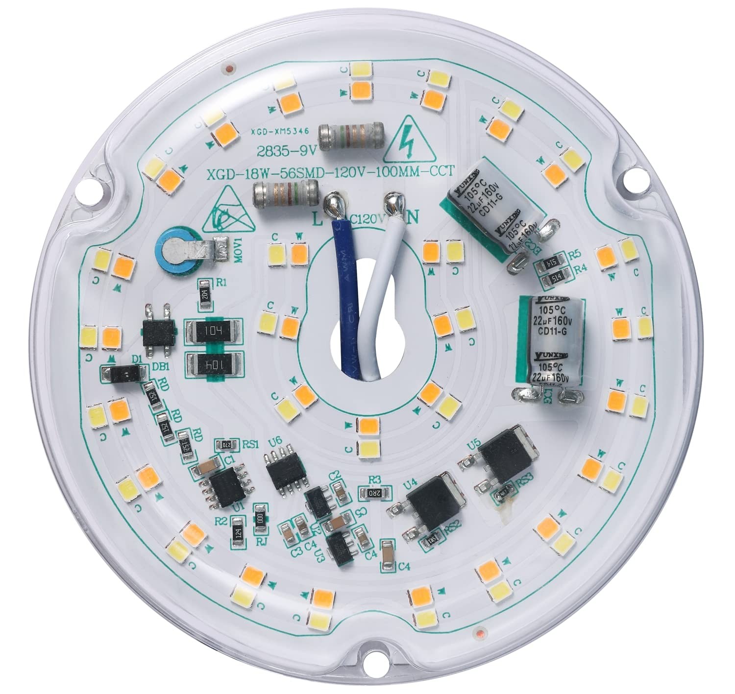Ledytech 4 inch LED Retrofit Light Kit for Ceiling Fan 3CCT 3000K 4500K 6000K