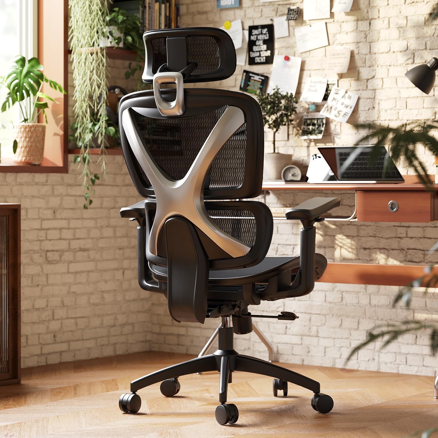 Ergonomic Office Chair,3D armrest - 215° Rotation, 350LBS for Work Gaming