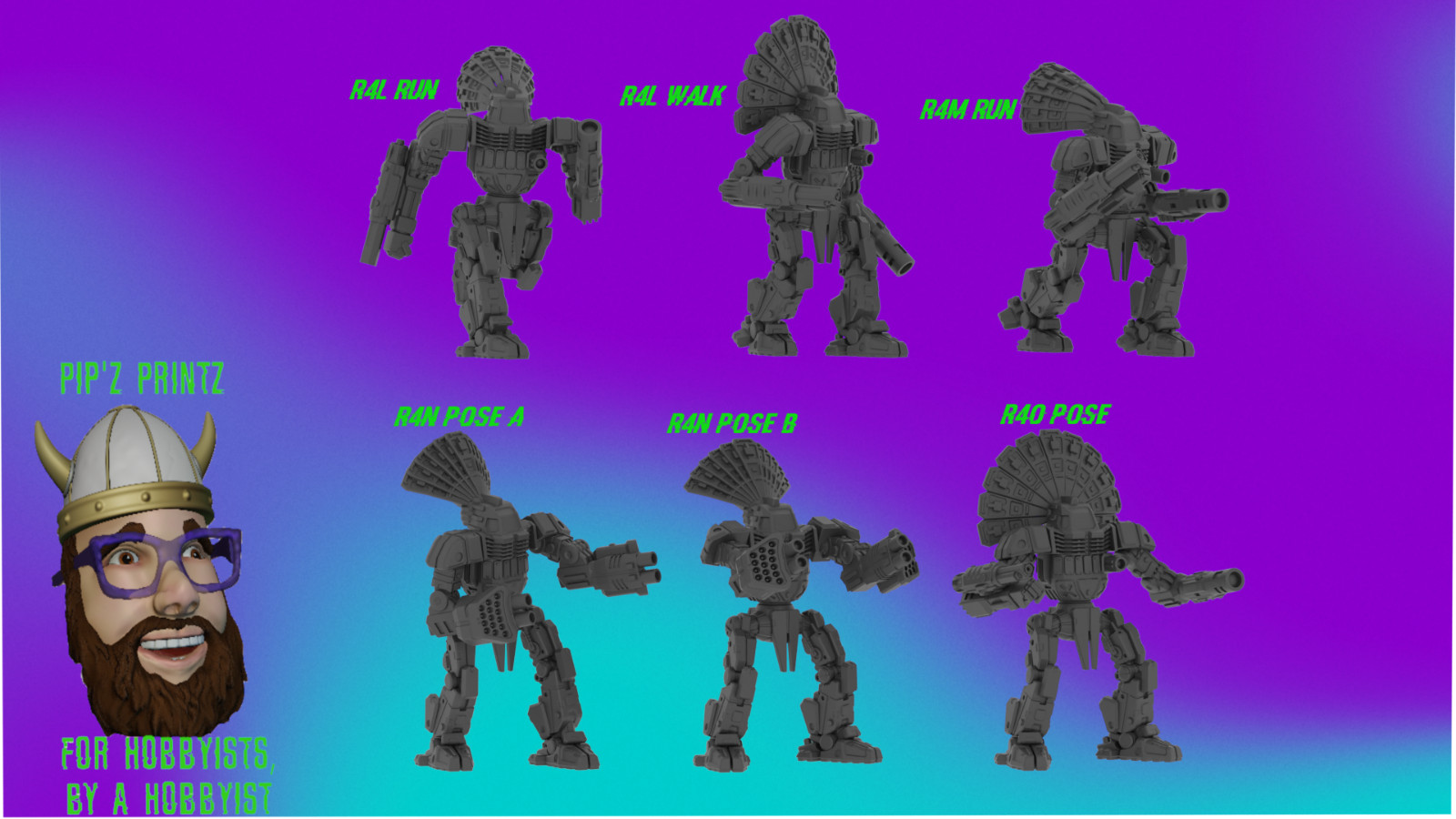 Huron Warrior Alternate Mech Model For Battletech 6mm-10mm-15mm