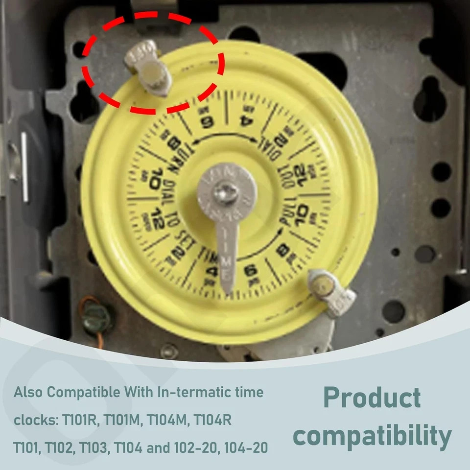 Pool Timer on off Clips T104R for Intermatic 156T1978A, Time Switch Replacement