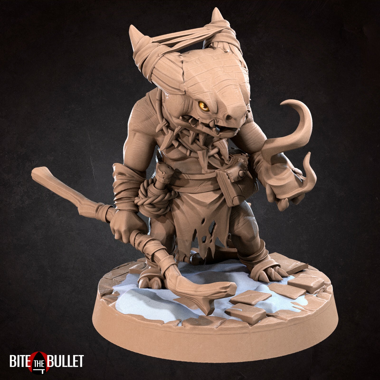 Kobold Sorcerer Caster Wizard Mage - Bite the Bullet - Fantasy D&D Miniature